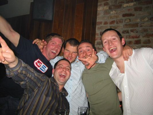The lads still sober
