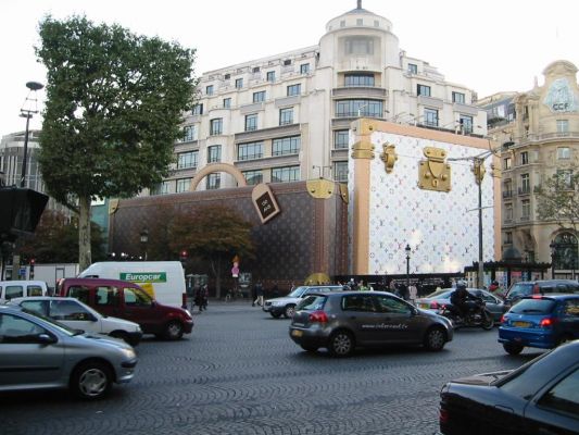 Giant Louis Vuitton Bags on The Champs Elysees

